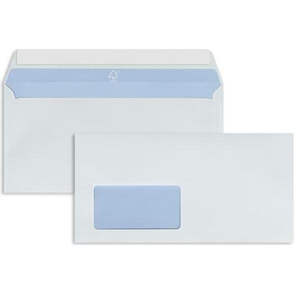 Blanke, Briefumschlag, Briefumschläge PlanoJet DIN C6/5 80g/qm haftklebend Fenster VE=500 St. hochweiss (C6/5, 500 x)