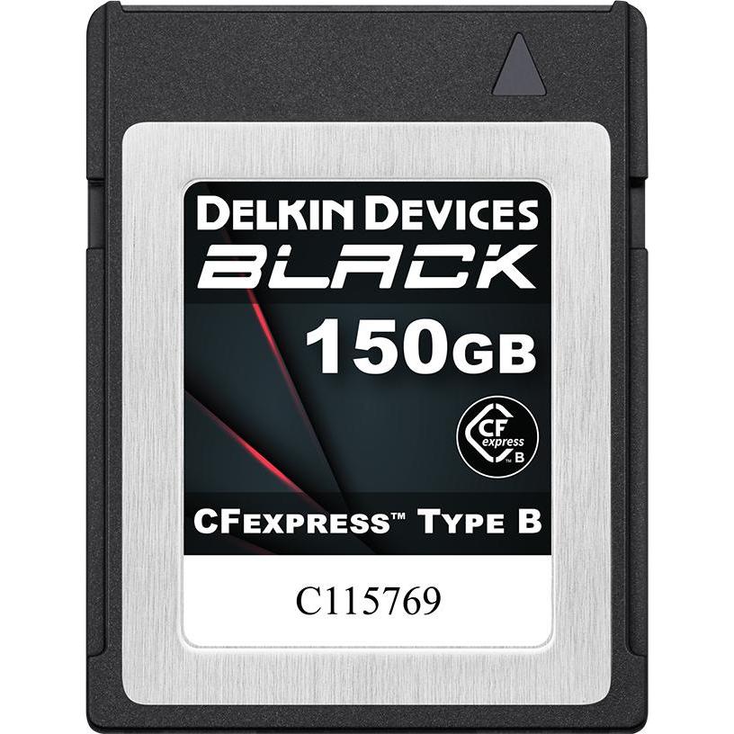 Delkin Black (150 GB, CFexpress Typ B), Speicherkarte, Schwarz