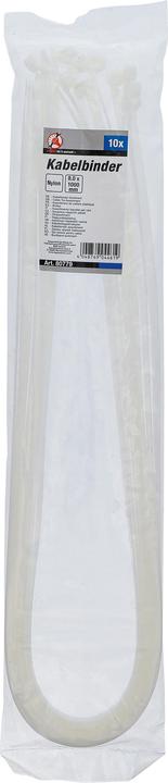 Image du produit BGS Assortiment de colliers plastique blanc 8,0 x 1000 mm 10 pièces (Serre-câbles velcro, 1000 mm, 10 pcs)