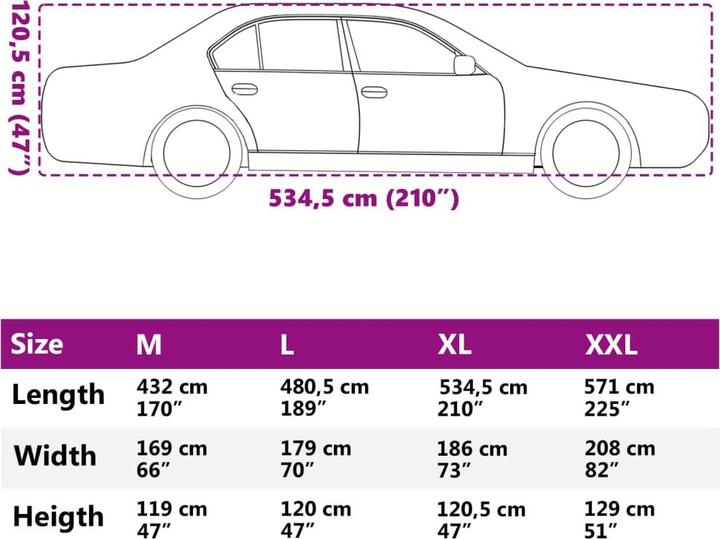 Nutritional values and ingredients vidaXL Car Cover for Saloon Buckle Strap Full Silver XL PEVA