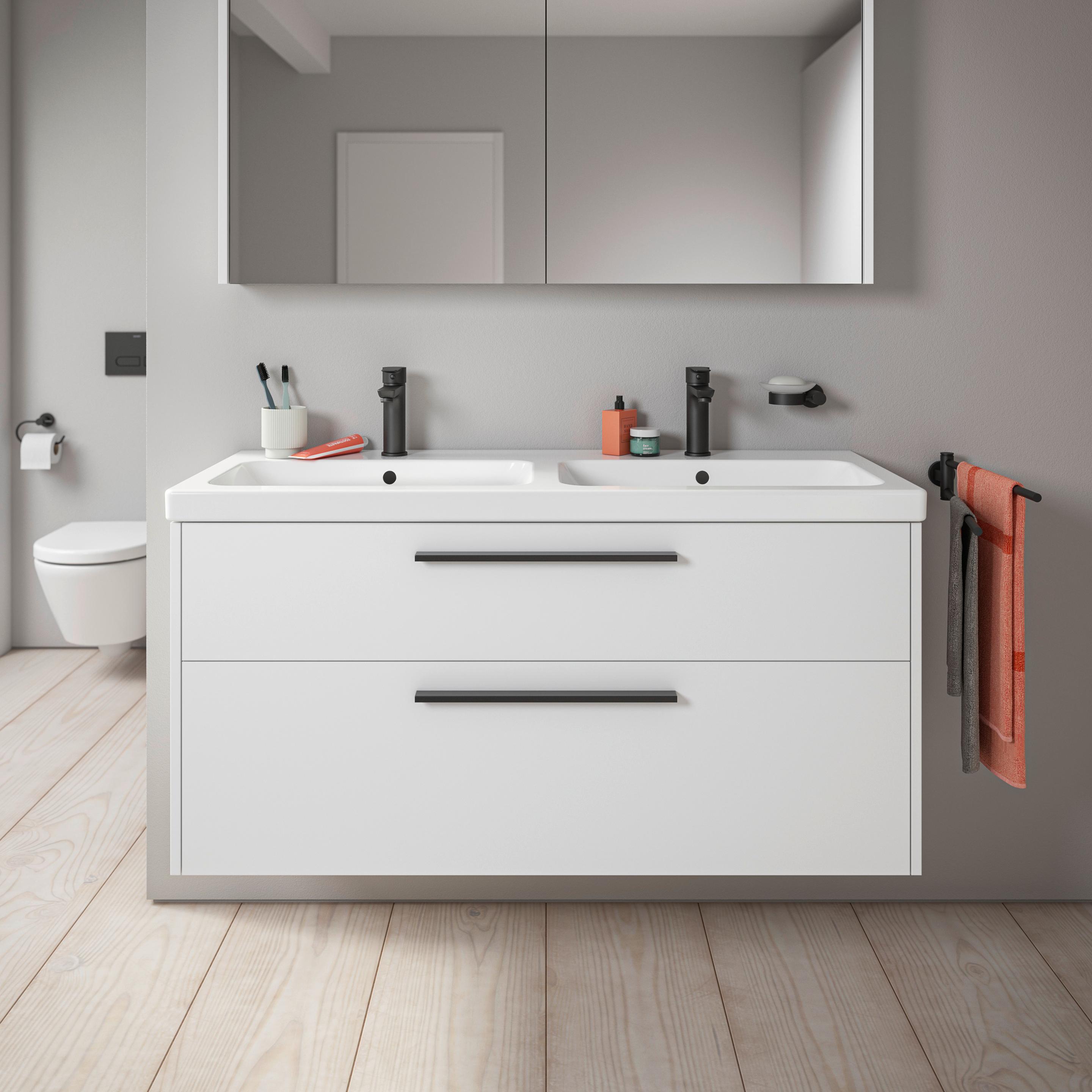 Thumbnail - Duravit, Waschbeckenunterschrank, D-Code Waschtischunterbau, 1 Auszug, 1184x460mm, Siphonausschnitt, mit Griff