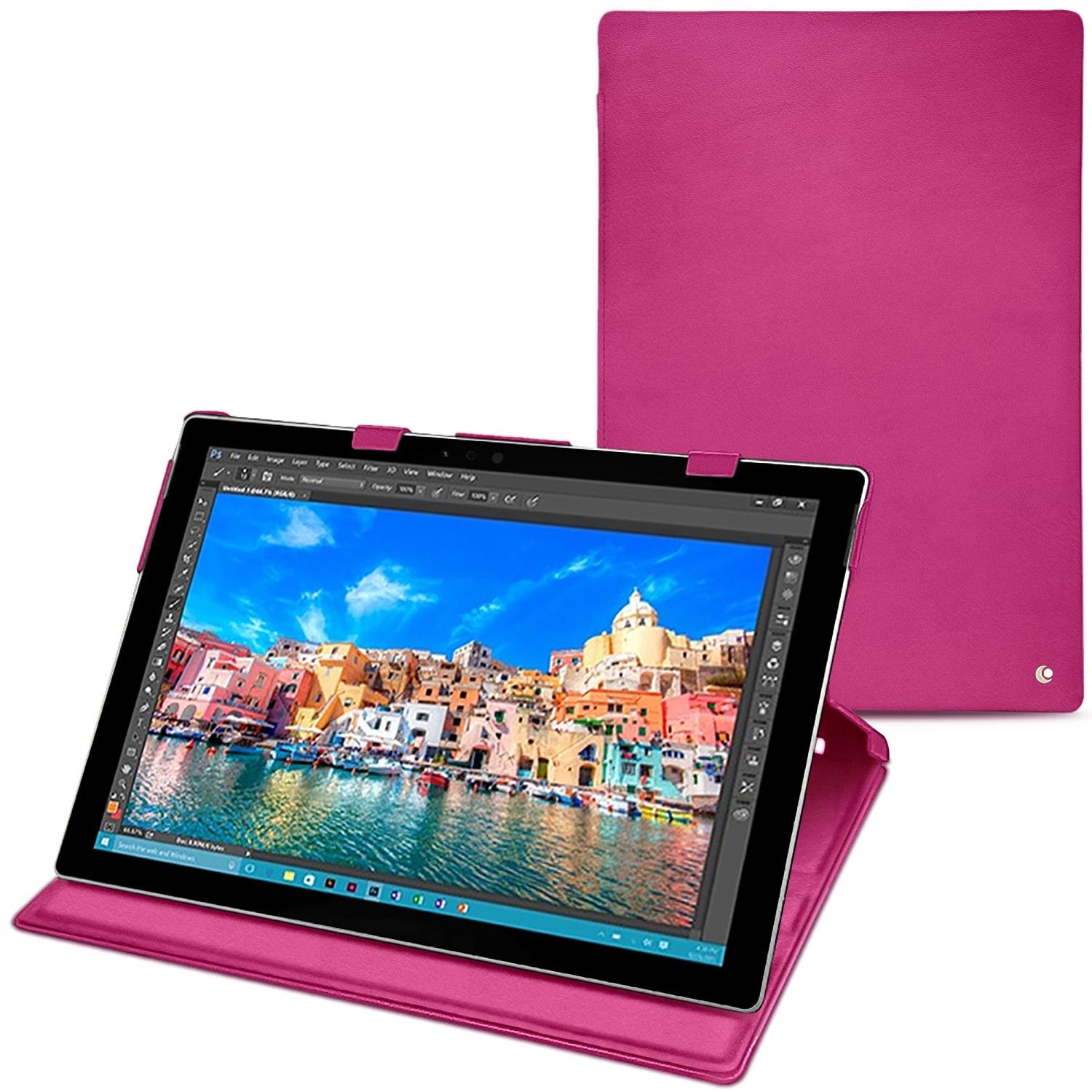Noreve Lederschutzhülle vertikal (Microsoft Surface Pro 4), Tablet Hülle, Rosa