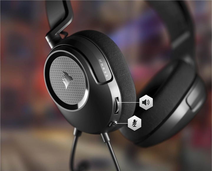 Produktbild Corsair HS35 SURROUND v2 Headset Wired Head-band Gaming Black (Kabelgebunden)
