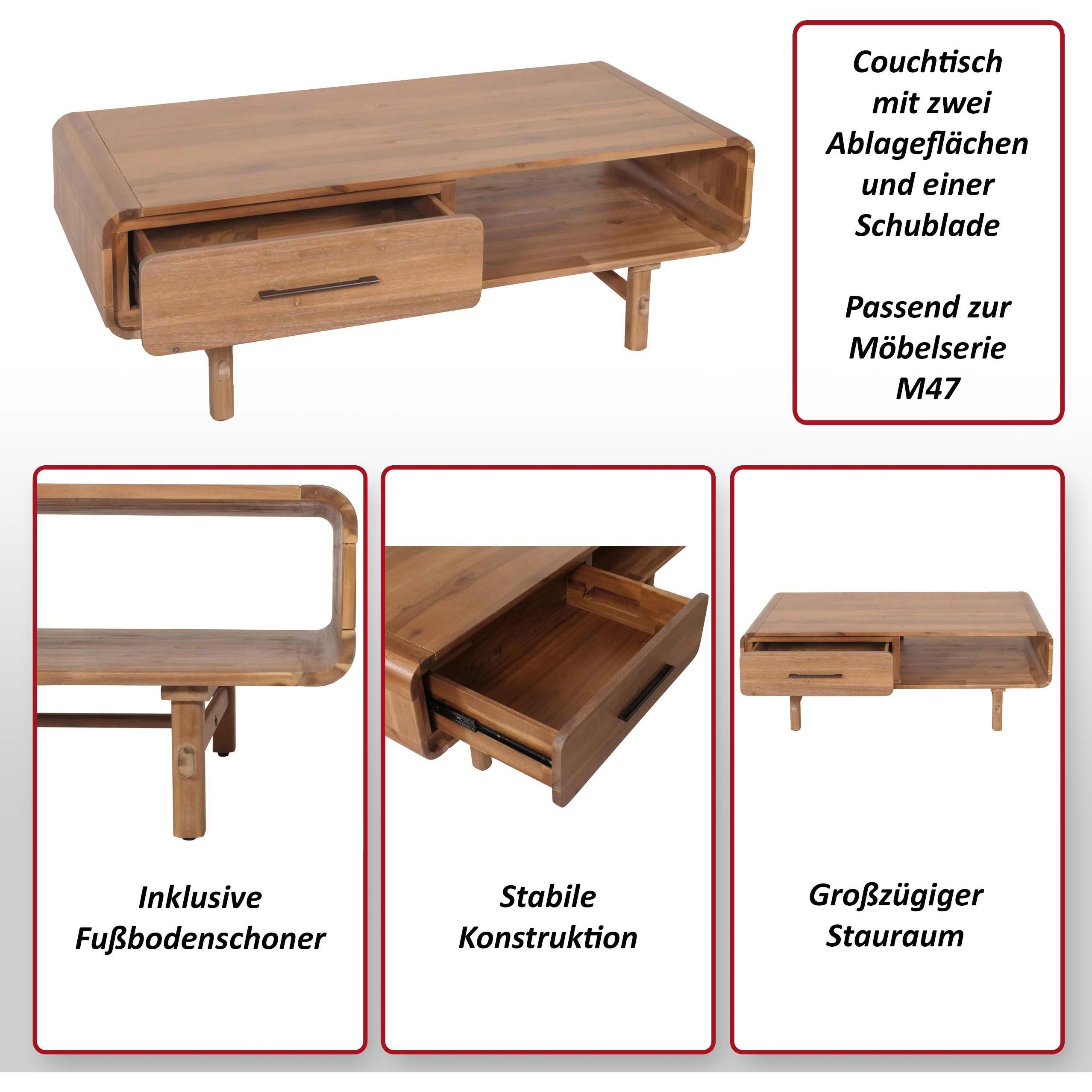 Thumbnail - MCW, Couchtisch + Beistelltisch, M47-C (44 x 125 x 60 cm)