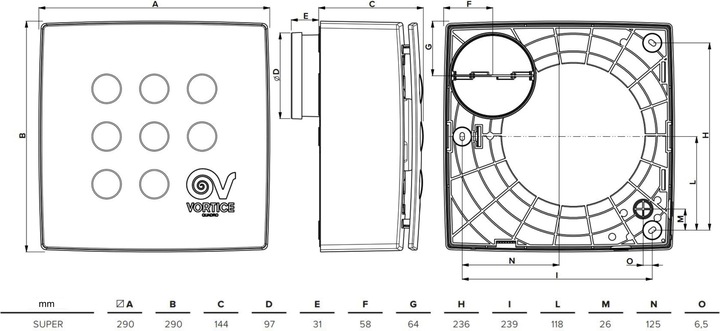 Produktbild Vortice Quadro Super T-HCS