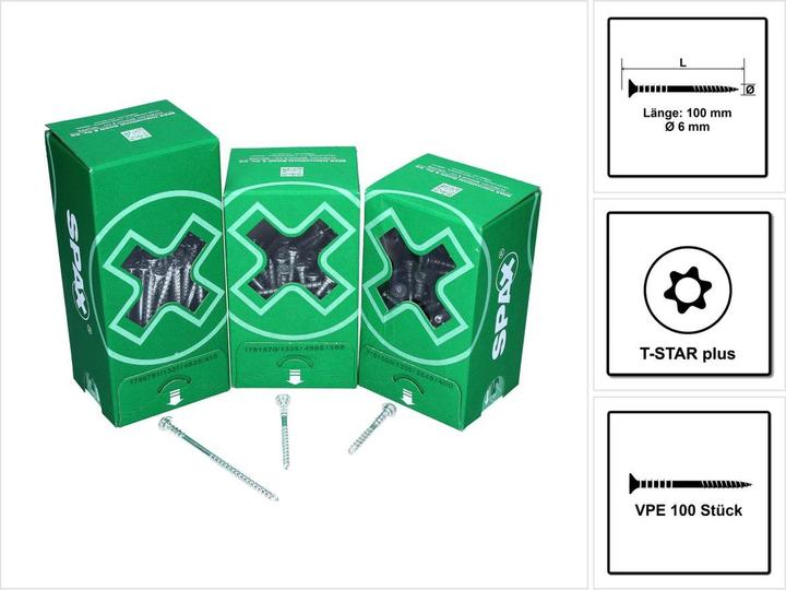 Produktbild Spax Justierschraube Flachkopf T-Star Plus T30 Halterillen 4cut Wirox (100 Schrauben pro Stück)