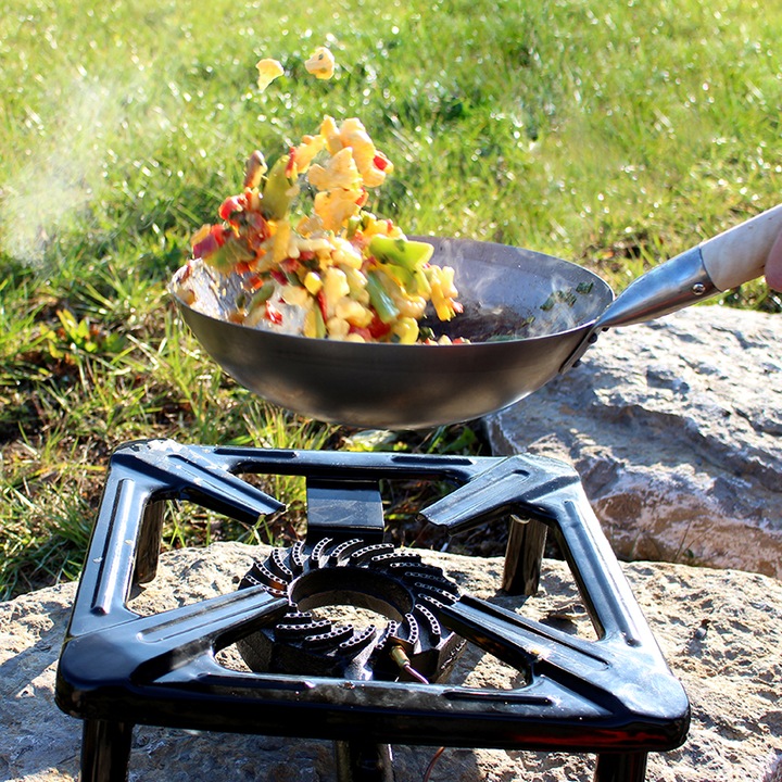 Immagine prodotto Paella World International Set da cucina a sgabello (grande) con wok in acciaio Ø 30 cm - senza pilota di sicurezza