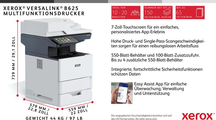 Actual product image Xerox VersaLink B625DN 61 pages/min. (Laser, Black and white)