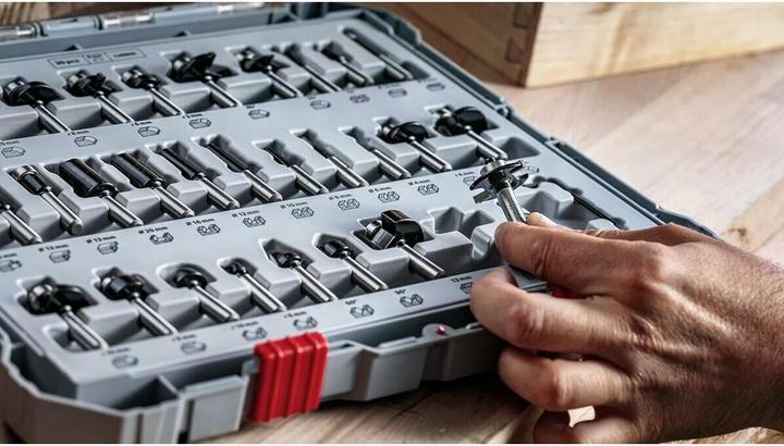 Actual product image Bosch Professional Zubehör Set of edge milling cutters. 8 mm shank. 6-piece