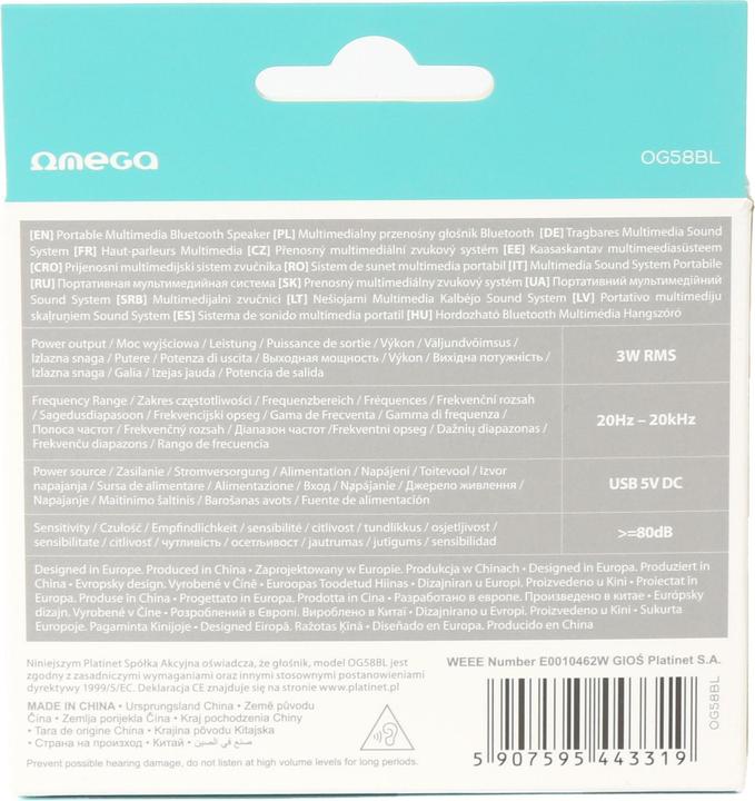 Immagine prodotto Omega Altoparlante portatile OG58BL