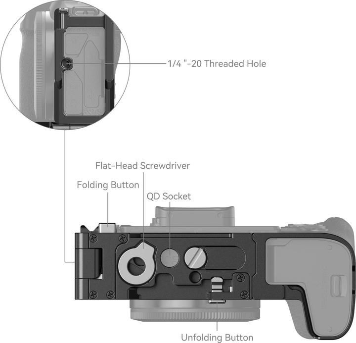 Immagine prodotto SmallRig 4211 Staffa a L pieghevole per Canon EOS R8 (Gabbietta)