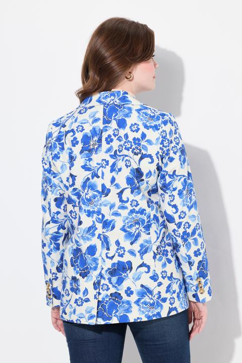 Produktbild Ulla Popken Blazer, Blütenmuster, Reverskragen, Rückenschlitz (46)