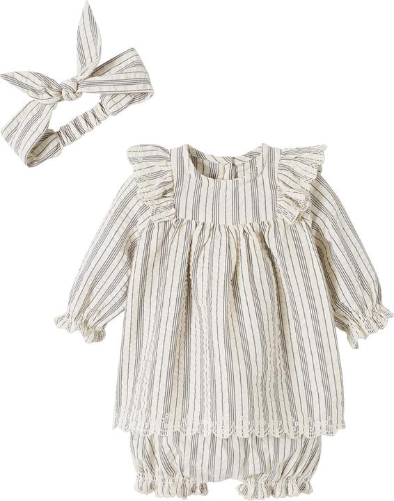 Image du produit Vertbaudet Ensemble bébé fille : robe, short & serre-tête (68)