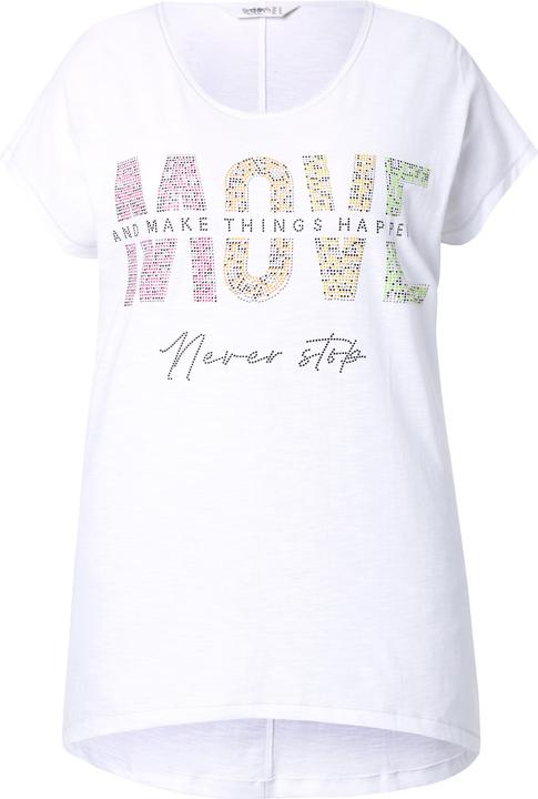 Produktbild Angel of Style T-Shirt, Komfort Fit, Neon-Ziersteinchen Schriftzug (52)