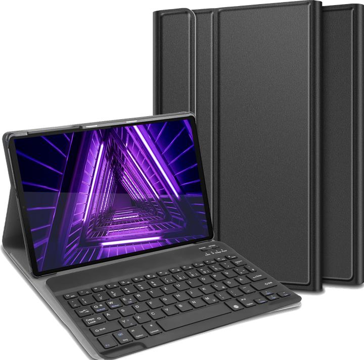Produktbild Cazy Tastatur Hülle Kompatibel mit Lenovo Tab M10 Plus - Schutz Etui mit magnetisch Abnehmbarer Tastatur (DE, Tab M10 Plus)