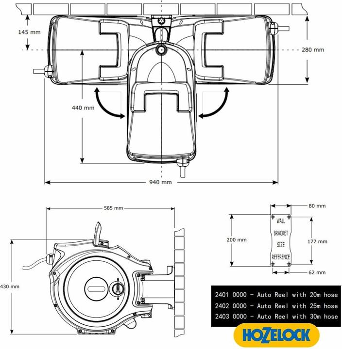 Actual product image Hozelock Auto reel with hose (20 m)