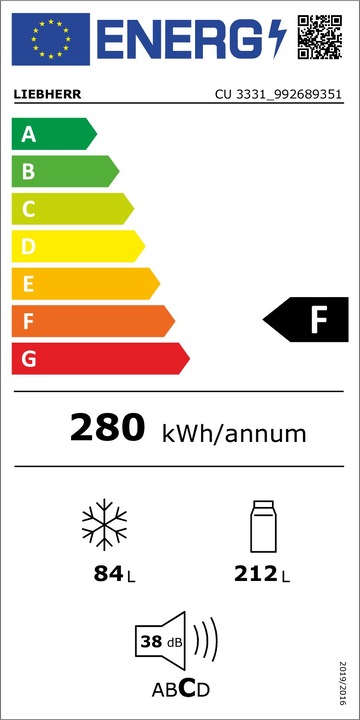Energie-Label Liebherr CU 3331 (296 l)