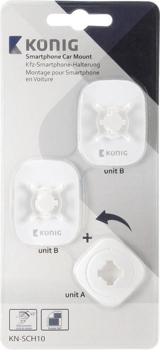 Produktbild König Konig Autohalterung für Smartphone, 360 Grad drehbar, Weiss