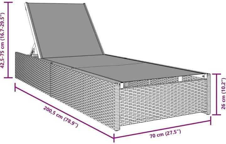 Produktbild vidaXL Sonnenliege (200 cm)