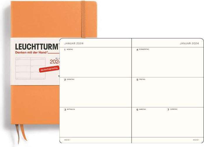 Image du produit Leuchtturm1917 PHARE 1W/2S.POCKET HC ABRICOT (A6, 1 semaine / 2 pages)