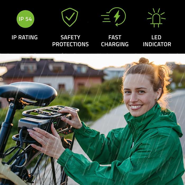 Actual product image Qoltec Ladegerät für E-Bike 36V 42V 2A 5.5x2.1 (E-bike charger)