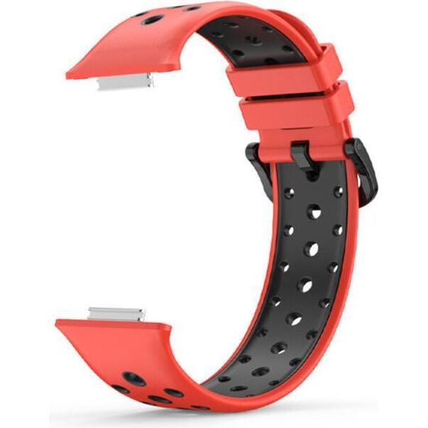 Thumbnail - Strap-it Sportarmband (Silikon, Huawei Watch Fit 2), Uhrenarmband, Schwarz, Rot