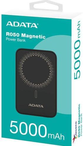 Actual product image Adata R050 MAGNETIC - Power Bank černá (5000 mAh, 20 W, 19.25 Wh)