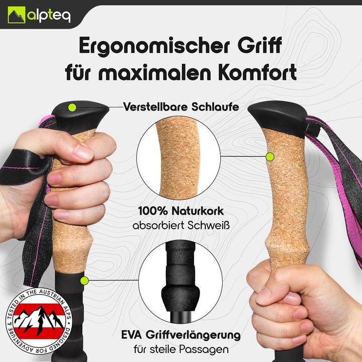 Produktbild Alpteq Faltbare Trekkingstöcke (100 - 120 cm)