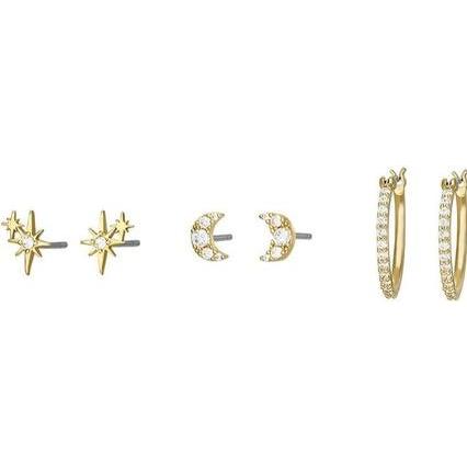 Fossil, Ohrringe, A charming set of gold-plated Moon earrings JGFTSET1050