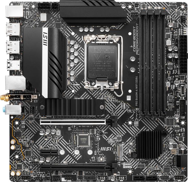 Actual product image MSI PRO B660M-A WIFI DDR4 (LGA 1700, Intel B660, mATX)