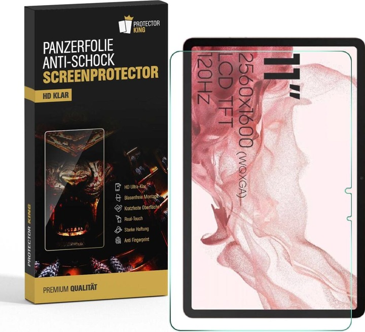 Actual product image Protectorking 1x 9H Panzerglas flexibel HD Klar (1 Piece, Galaxy Tab S8)