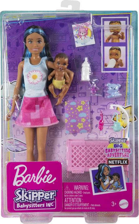 Actual product image Barbie Skipper Babysitter Nanna with Black and Blue Hair