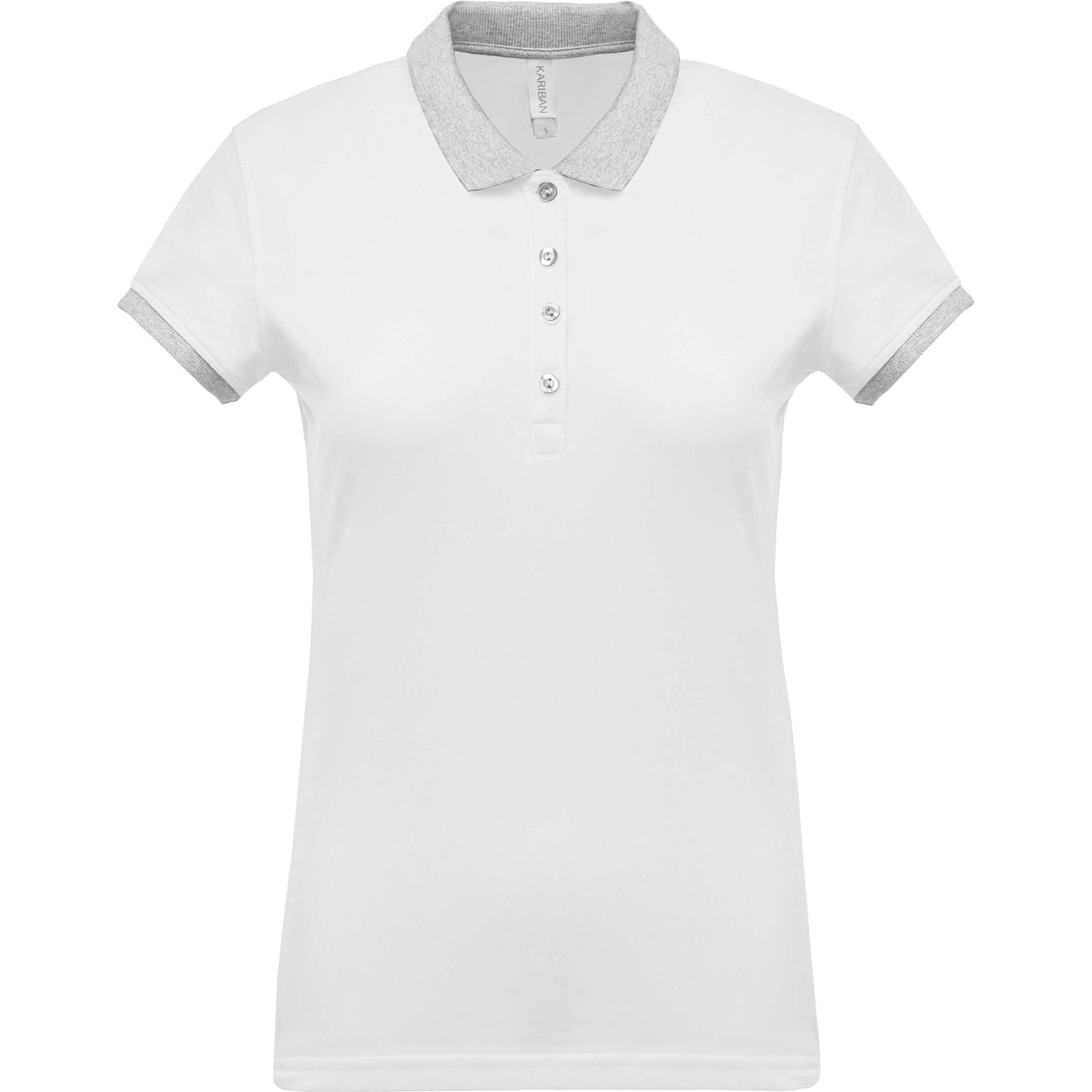 Kariban, Damen, Shirt, mélange bicolore, Weiss, Grau, (XL)