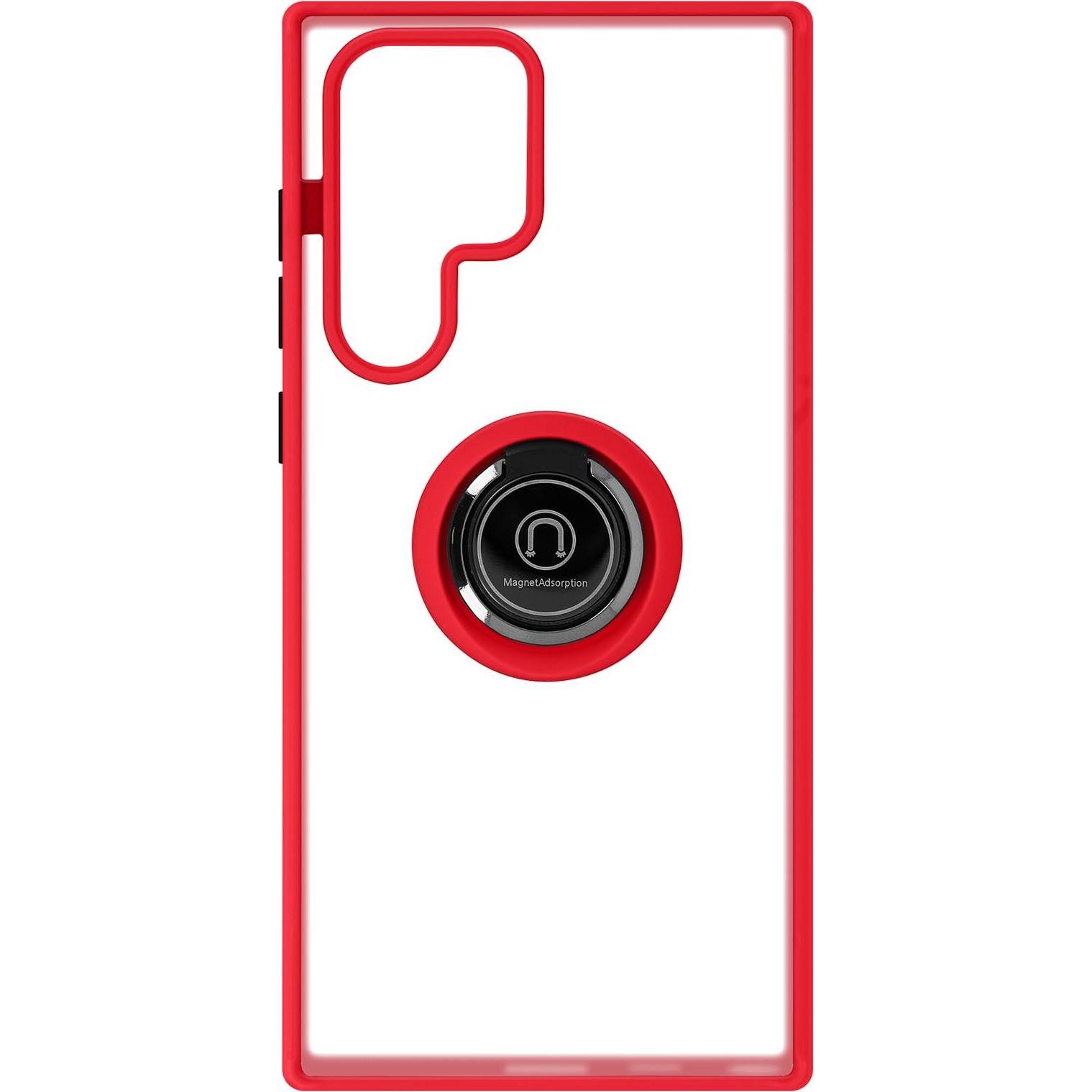 Thumbnail - Avizar Handyhülle mit Ring-Halterung Series (Samsung Galaxy S22 Ultra), Smartphone Hülle, Rot