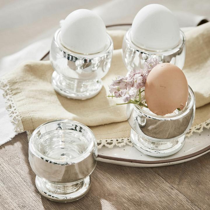 Produktbild Loberon Eierbecher 4er Set Lilligret silber (4x)
