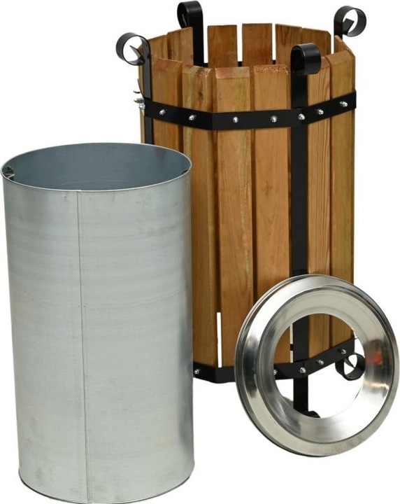 Produktbild Aristar Abfalleimer mit Holzverkleidung offen (50 l)