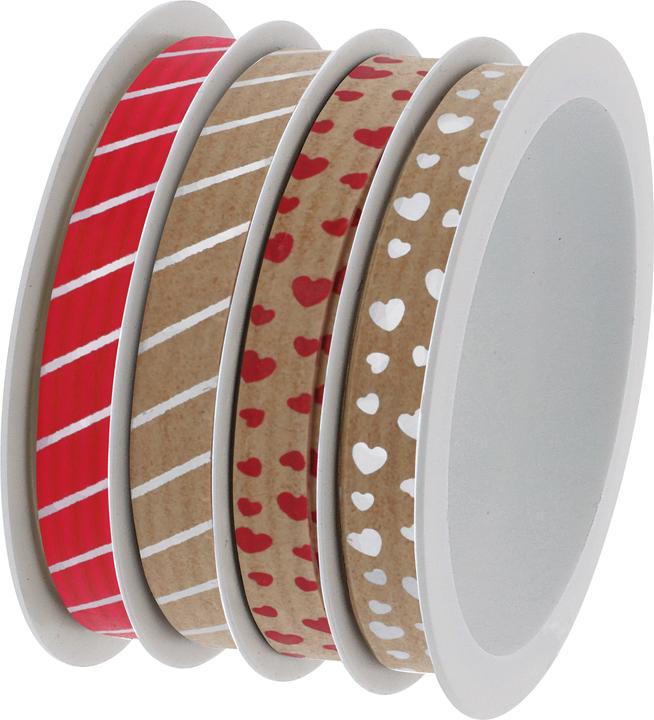 Susy Card Geschenkband Multispule "Malta-Mix rot" (Geschenkband, 1 x)