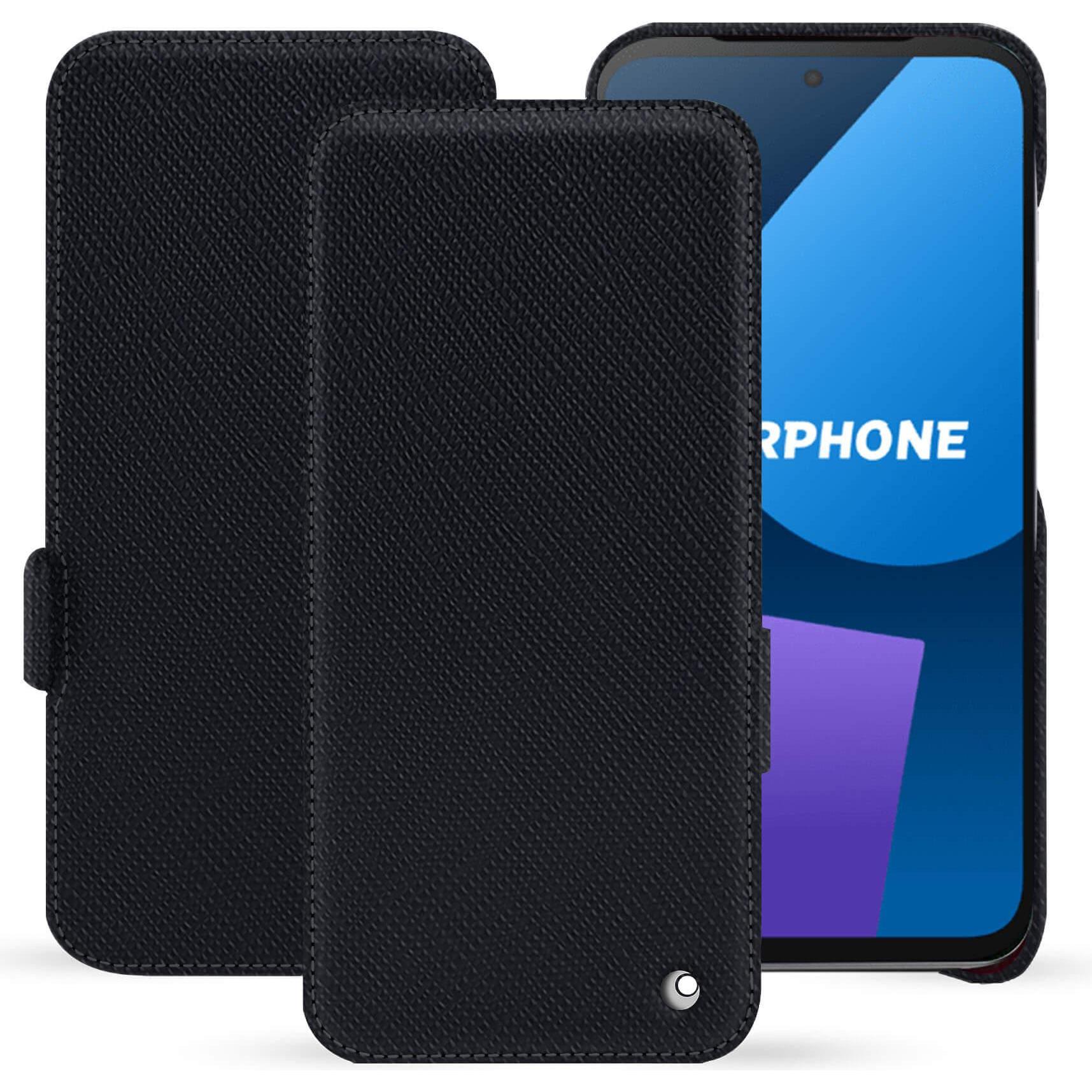 Noreve Lederschutzhülle horizontal (OnePlus 5), Smartphone Hülle, Schwarz