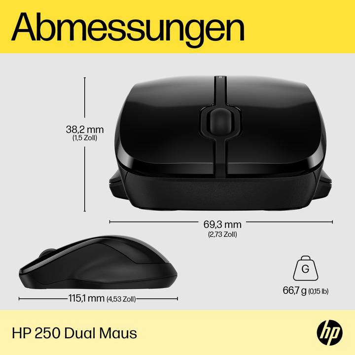 Actual product image HP 250 Dual Mode Wireless Mouse (P) (Wireless)