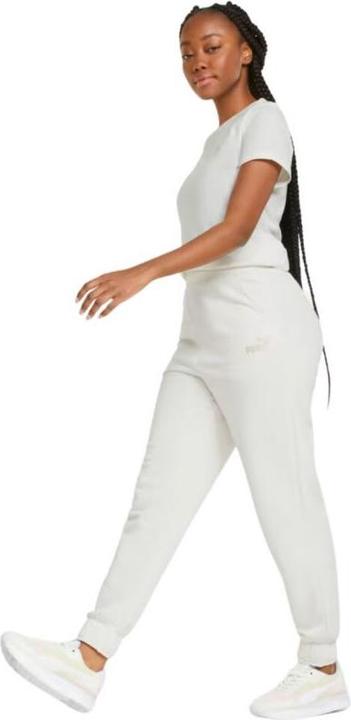 Actual product image Puma ESS+ embroidery trousers with high waist FL women's trousers cream 670007 99 (M)