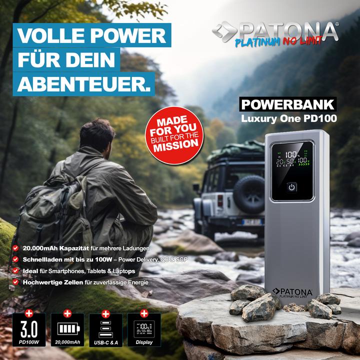 Actual product image Patona Powerbank PD100W 20000mAh (20000 mAh, 100 W, 74 Wh)
