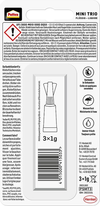 Image du produit Pattex Mini-Trio liquide (3 g)