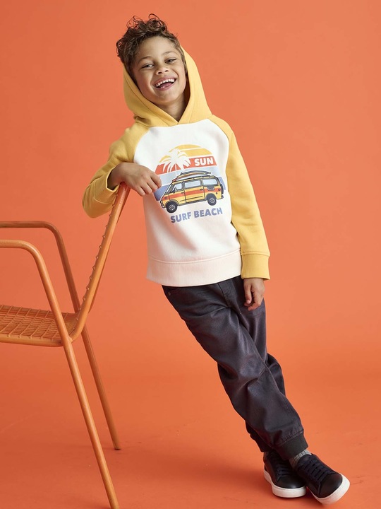 Produktbild Vertbaudet Jungen Kapuzensweatshirt mit Surfer-Print (158)