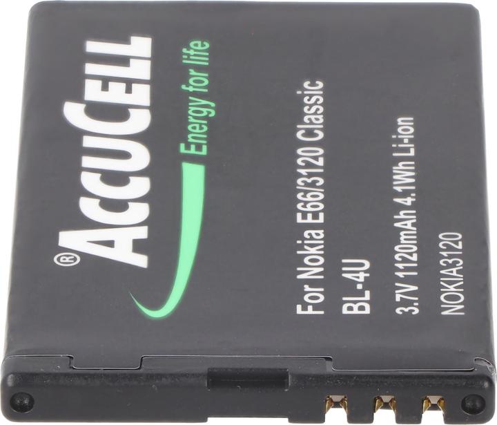 Actual product image AccuCell Battery suitable for Nokia 3120 classic BL-4U, Nokia E66