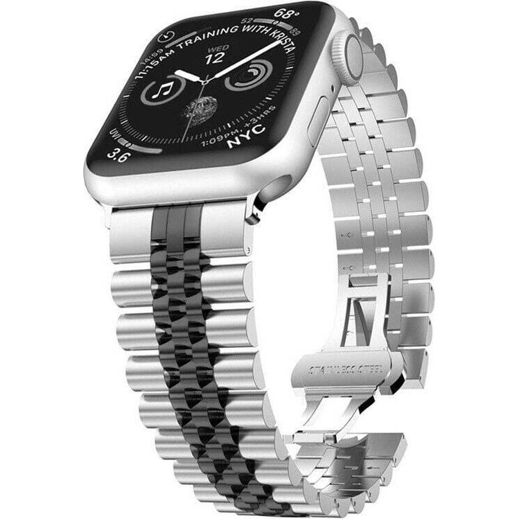 Thumbnail - Strap-it Stahlband (Edelstahl, Apple Watch), Uhrenarmband, Schwarz, Silber, Mehrfarbig