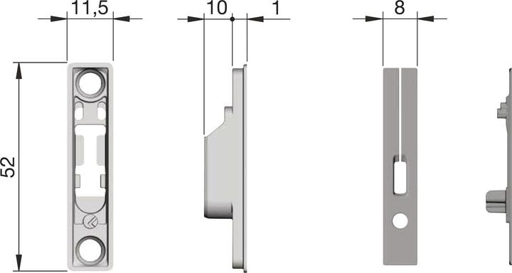 Actual product image Italiana Ferramenta Airbrake bracket KIARO EASY front mounting for milling, black zinc