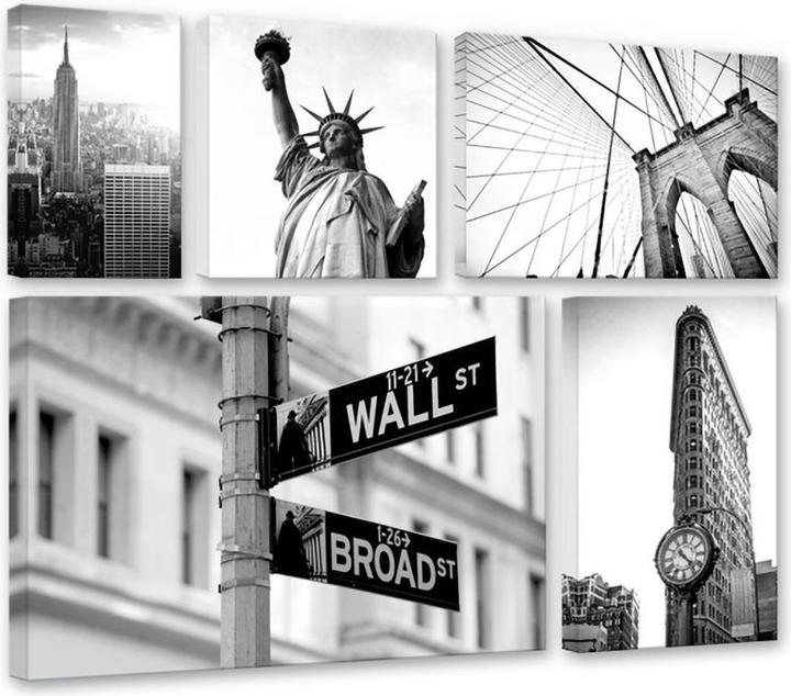 Produktbild Trenddeko New York - Mega Collage (5-teilig) (120 x 80 cm, 45 x 50 cm, 50 x 80 cm, 30 x 50 cm)