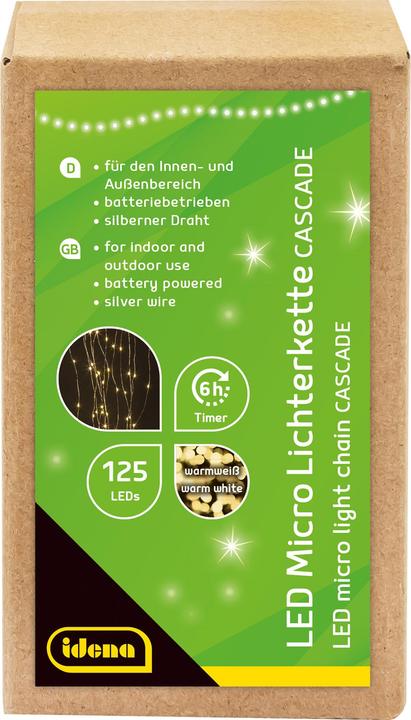 Produktbild Idena LED Lichterkette 125er, Cascade, 6h Timer (1.70 m)
