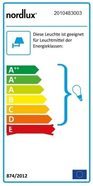 Energie-Label Nordlux Tilo, 5-Pendelleuchte, Schwarz (GU10)