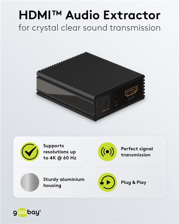 Actual product image Goobay HDMI Audio Extractor 4K @ 60 Hz
